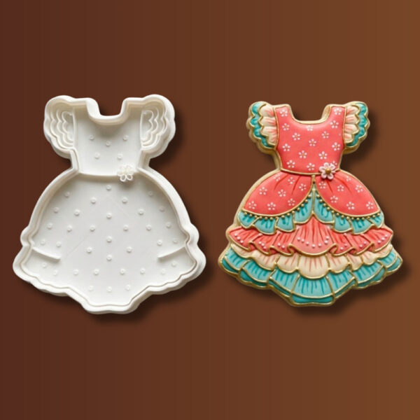ruffled-party-dress cookie