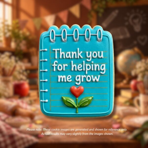 Helping Me Grow Notebook Cookie Teachers’ Day Appreciation Collection – 5 Premium Cutters